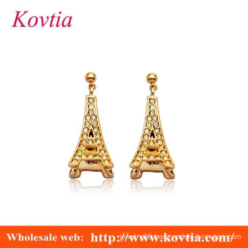 personalized gold plated Eiffel-tower shape earring 14k gold filled earrings